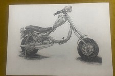 LAMBRETTA 80's CHOP A5 INK DRAWING PRINT