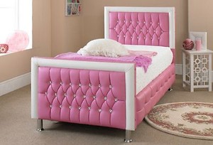 girls pink single bed