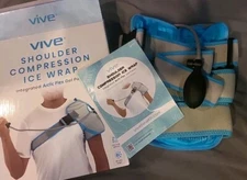 New Vive Shoulder Ice Wrap with Arctic Flex Gel Cold Packs One Size Fits Most