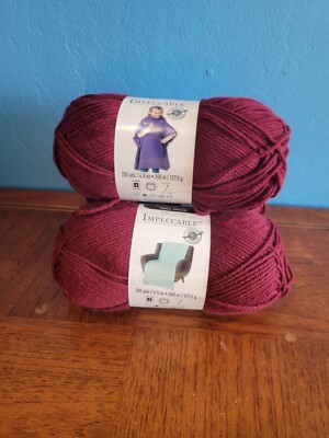 DESTASH 3 Skeins Loops and Threads Impeccable Yarn Burgundy
