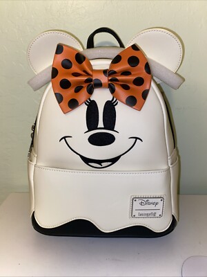 New ~ Loungefly Mini Backpack Disney Minnie Mouse Ghost Glow  display picture 2
