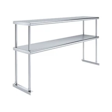 14 in. x 60 in. AmGood Stainless Steel Double Deck Over Shelf