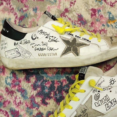 Golden Goose JOURNEY GRAFFITI SUPERSTARS Neon Laces Size 37 - Picture 8 of 16