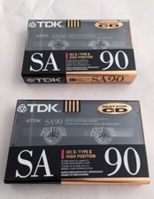  Lot Of 2 TDK SA 90 Blank Audio Cassette Tape 90min High Bias Type II SEALED