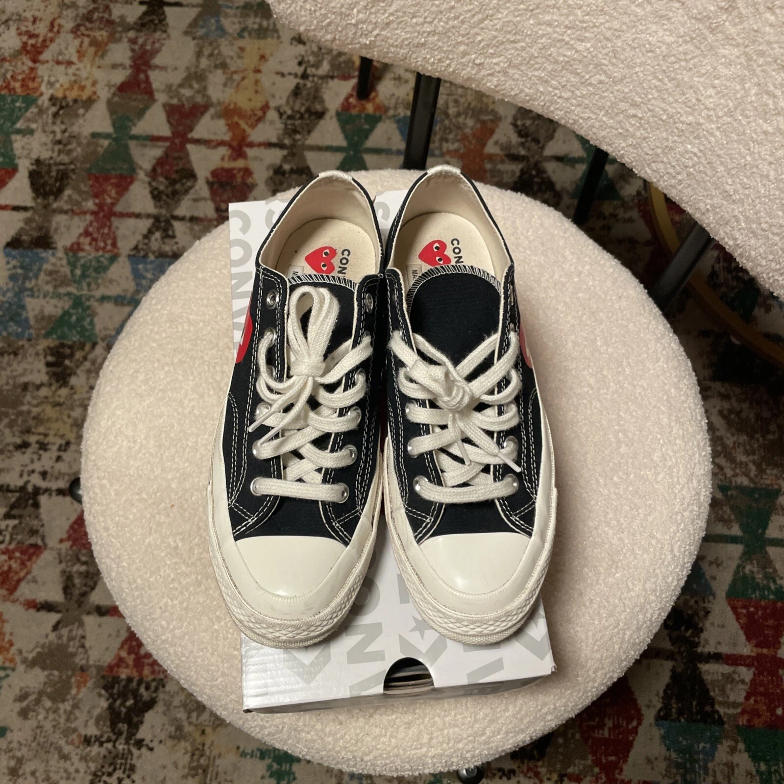 Taglia 7 Converse Comme des Garçons Play x Chuck 70 2015 basse nere