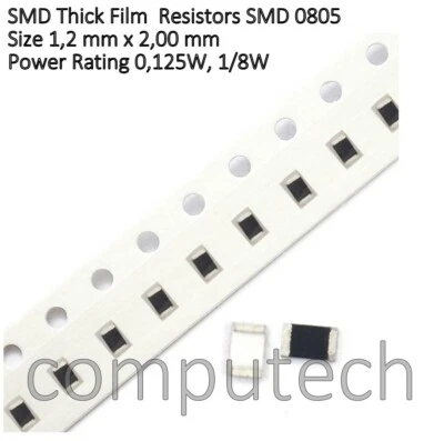 20 pezzi 1,8 KOhm 0,125W, 5% 1K8, 1/8W Resistenze SMD corpo 0805 Codice SMD 182 - Bild 1 von 2
