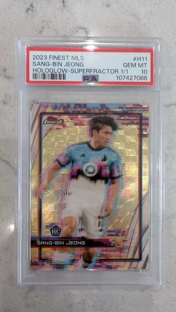 2023 Topps Finest MLS Hologlow Superfractor 1/1 Sang-Bin Jeong RC PSA 10