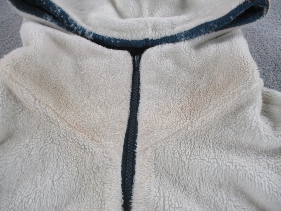 Chaqueta polar Denali reversible mediana montaña unisex con capucha azul blanco EE. UU. DE COLECCIÓN Foto 4 de 4