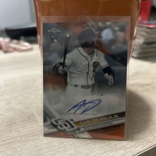2017 Topps Chrome Carlos Asuaje Orange Refractor Rookie Auto /25! (RC)