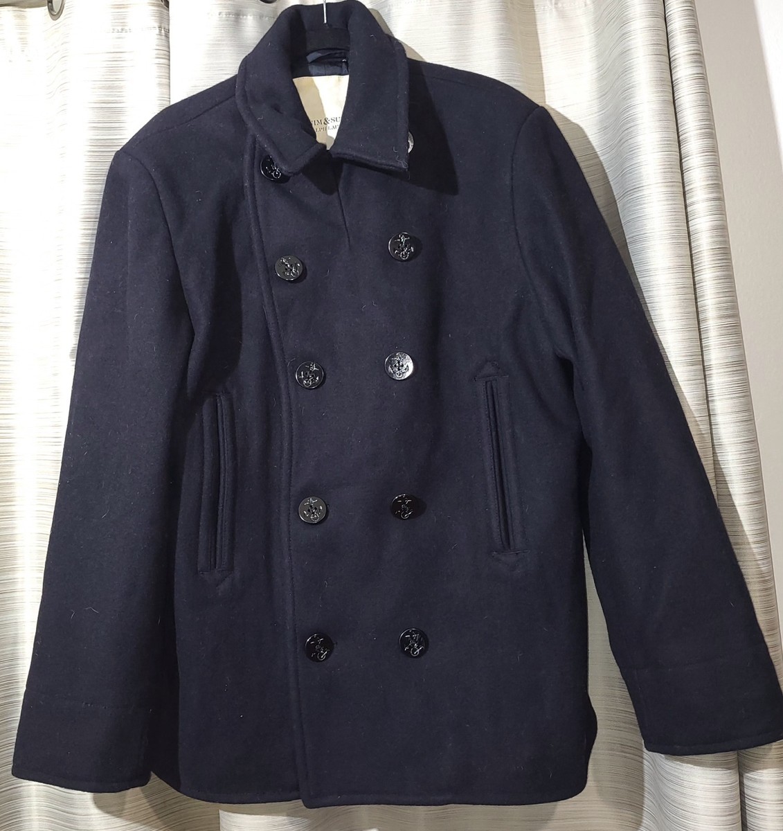 Ralph Lauren Denim & Supply Black Wool Blend Pea Coat Winter