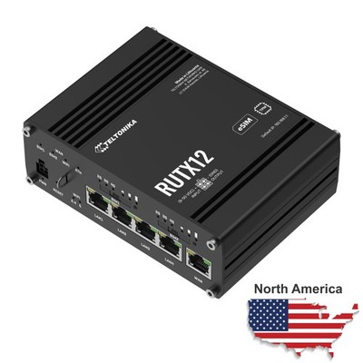 Teltonika RUTX12430100 NA LTE CAT6 Cellular Industrial Router 2x SIM 2x Modem