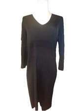 Banana republic knee Length Silk Blend black sweater dress Medium