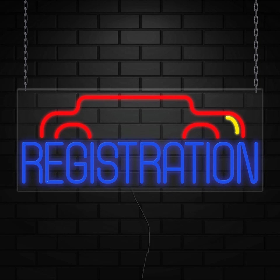 Auto Registration Sign for Business Displays | LED Flex Neon | 32"W x 13"H x 1"D - Image 3 of 4