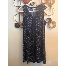 D74 Michael Kors blue floral knee length v neck dress size small