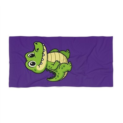 Alligator Cartoon Beach Towel | Cute Crocodile Pool Design