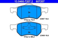 ATE Bremsbelagsatz Scheibenbremse 13.0460-7207.2 FüR Chrysler Voyager RG RS 4 3