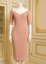 SALE! $4500 Dolce & Gabbana Beige Scoop Neck Dress Size 42 (US M) Italy