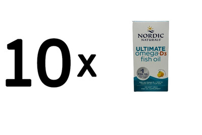 10 x Nordic Naturals Ultimate Omega-D3 Fish Oil, 1280mg Lemon - (449,99 EUR/kg)