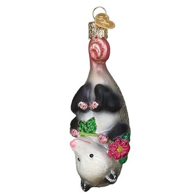Old World Christmas BLOSSOM OPOSSUM (12569) Glass Ornament w/OWC Box