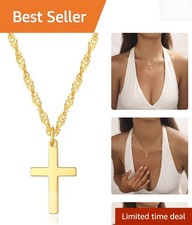 Trendy Waterproof Gold Cross Necklace for Women - Adjustable Minimalist Design