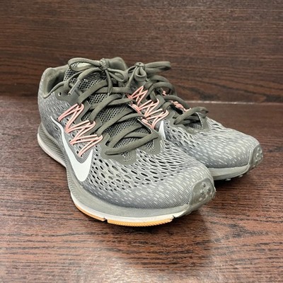 Nike Zoom Winflo 6 Women's Running Shoes Size 8.5 Gray Pink Athletic Sneakers 