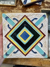 Vintage Tile Decorative Art Deco Hand Painted...