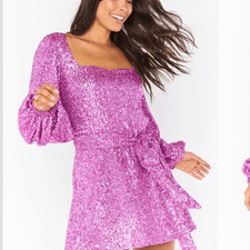 SHOW ME YOUR MUMU | NEW Aniston Pink Sequin Belted Mini Dress Women’s Size XS