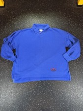 Vintage 1980-90s Adidas Royal Blue Sweatshirt W/ Red Embroidered Trefoil L/XL 
