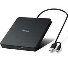 External CD DVD Drive, USB 3.0 Type-C Burner Writer /-RW Optical Drive, Slim...