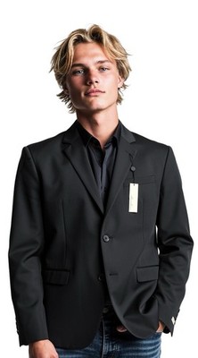 Kenneth Cole New York Men s 42R Black Blazer 2-Button Single-Breasted Notch