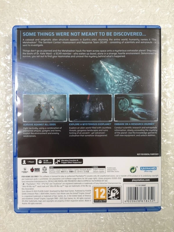 SCARS ABOVE PS5 UK OCCASION (EN/FR/DE/ES/IT/PT), photo 2 sur 5