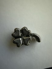 Pandora ALE 925 Sterling Silver Four Leaf Clover Dangle Charm Good Luck Bead