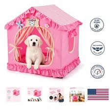Cozy Princess Pet Tent - Lightweight Indoor Bed for Small to Medium Pets, 21'' H