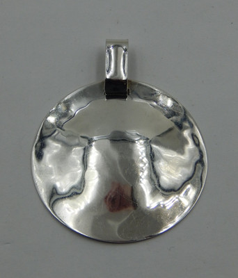 RLM Studios Sterling Silver  One World  Hammered Disc Pendant   Robert Lee