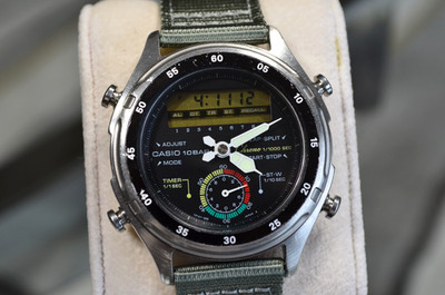 CASIO AW-600 ANA-DIGI 1/1000 CHRONOGRAPH WATCH 100M VINTAGE + ORIG. BRACELET