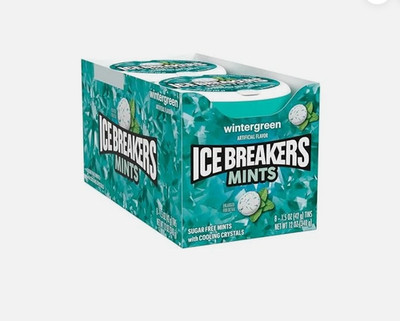 Ice Breakers Wintergreen Sugar Free Mints Tins, 1.5 Oz (8 Count)