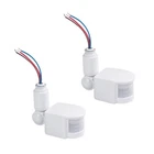 2pcs 180° PIR Motion Sensor Switch infrared wall mount switch 50/60Hz 110-240V