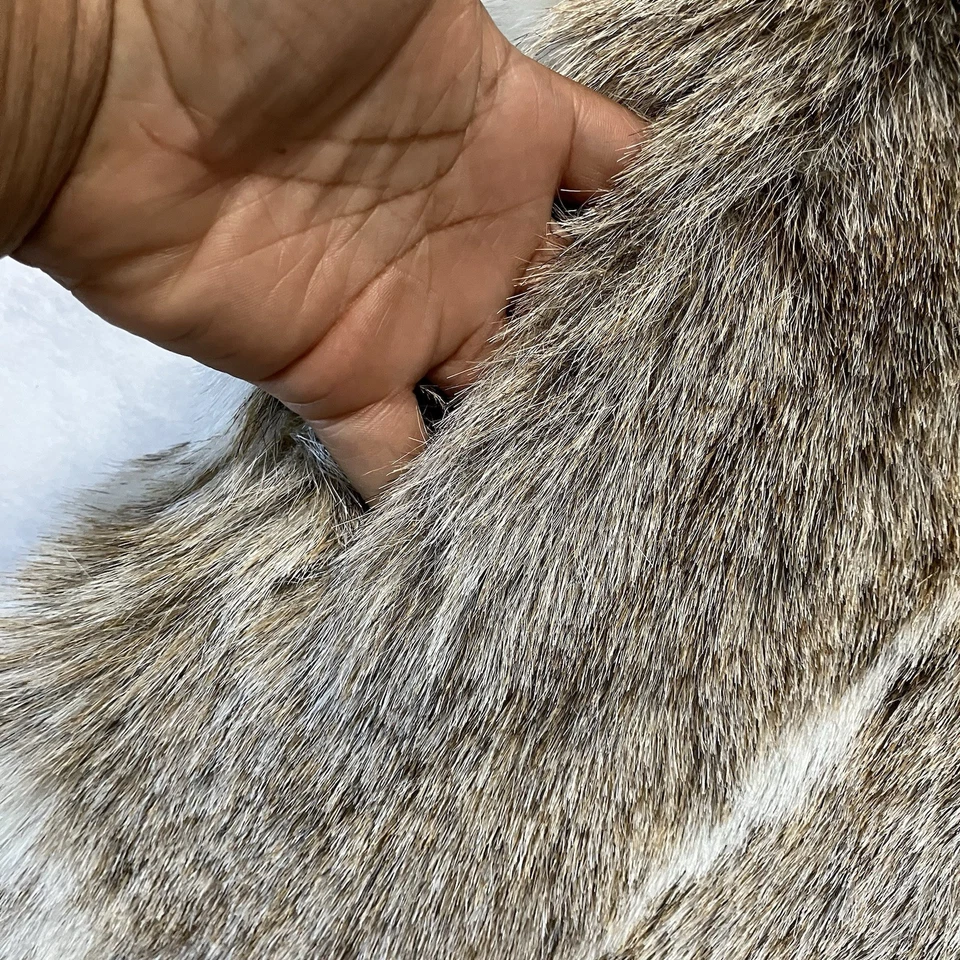 Unbranded Faux Fur Coat Short Long Sleeve Pockets Womens Brown Cream Mafia Wife - Image 3 of 4