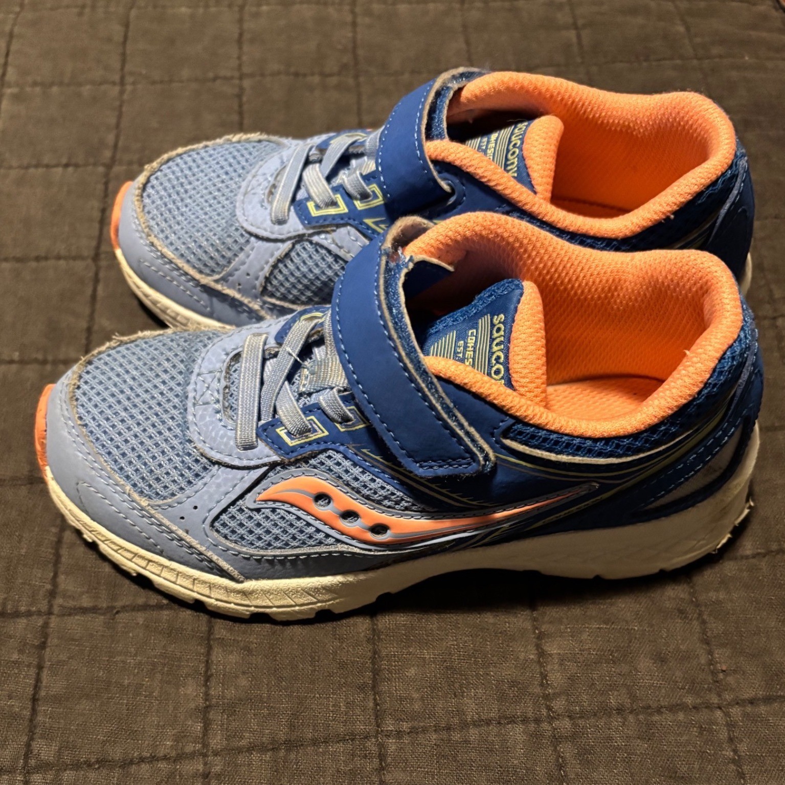 Saucony Kids Shoes Blue Orange Hook and Loop Sneakers Size 13M