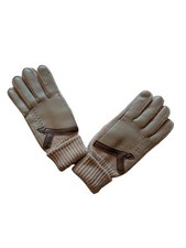 Vintage Eagle s View Knit Cuff Leather Gloves Tan Brown Winter Cold Weather OS