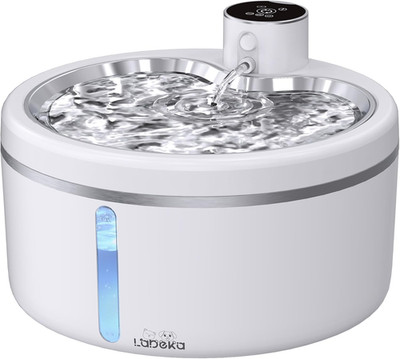 Wireless Cat Water Fountain [With Stainless Steel Tray], 84Oz/2.5L Pet Fountain 