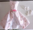Vintage BARBIE Doll 60's Mattel Repro GARDEN PARTY Outfit DRESS SHOES GLOVES Set