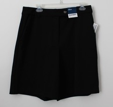 Old Navy Womens Mid-Rise Taylor Bermuda Shorts Black Jack Size 10 NWT