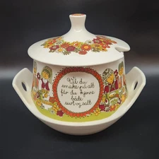 Vtg Figgjo Flint Turi Design "Folklore" Soup Tureen Bowl W/ Lid Norway 1970's