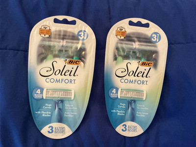 Lot of 2 packs - Bic Soleil Comfort 4 Blade Disposable Razors Women 3 Piece Set