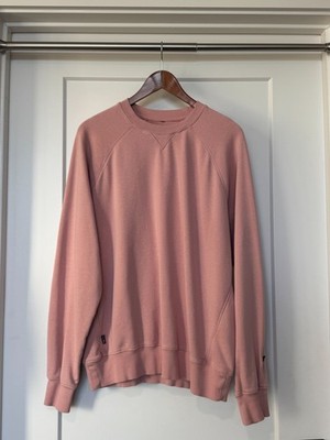 Fabletics The Year Round Terry Crewneck Sweater Pink Mens Large (small flaw)