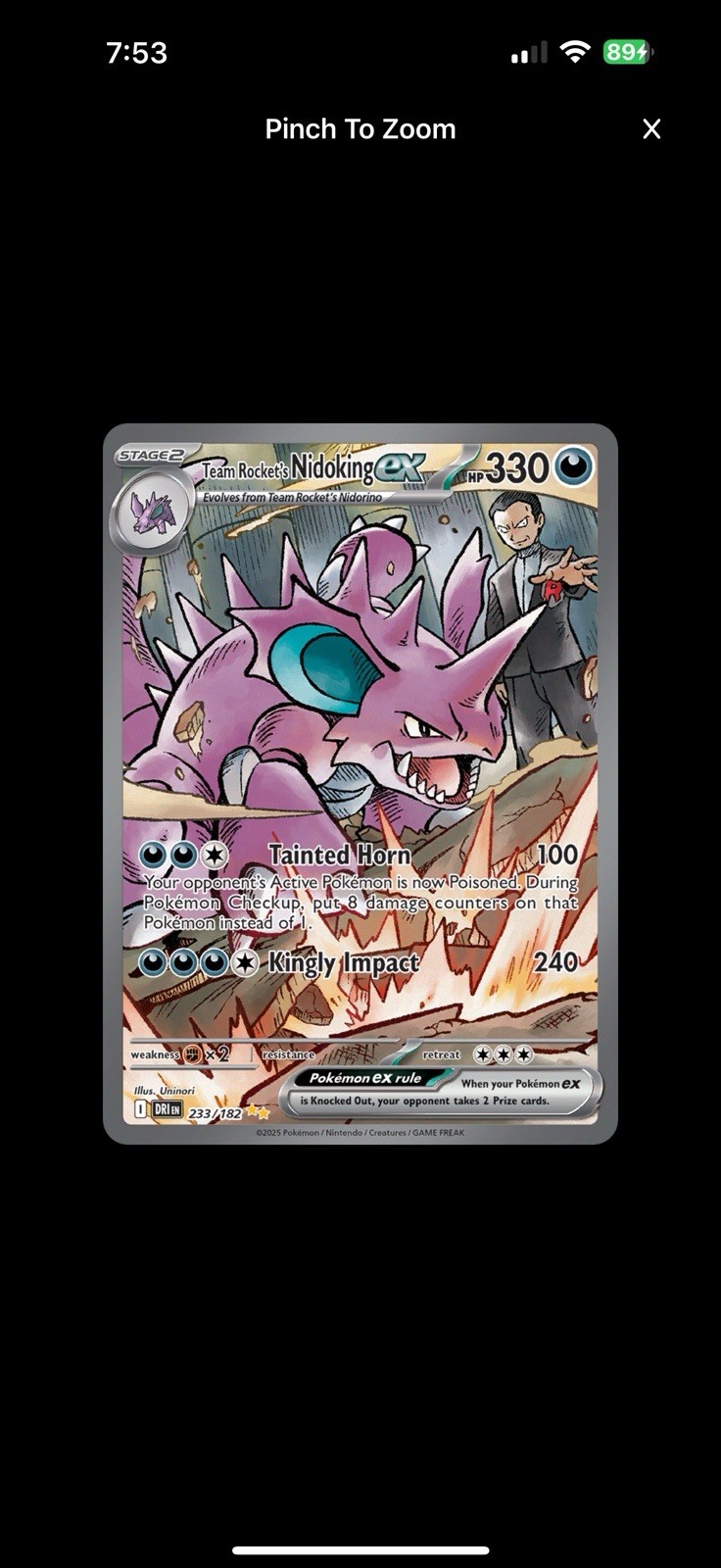 Team Rockets Nidoking Sir 233/182 Destined Rivals 216/182