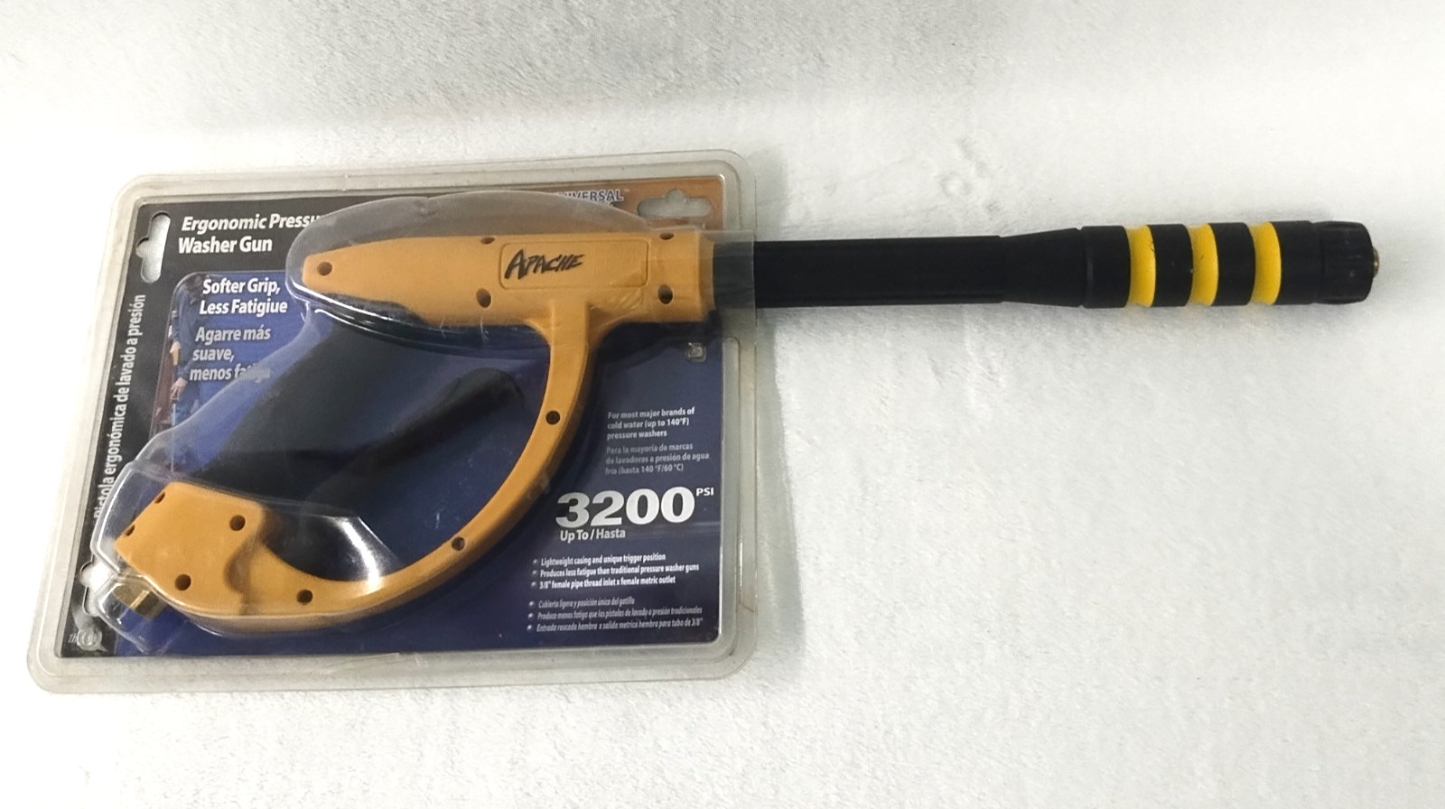 Apache 3200 psi Metric Pressure Washer Gun Replacement, Black & Yellow