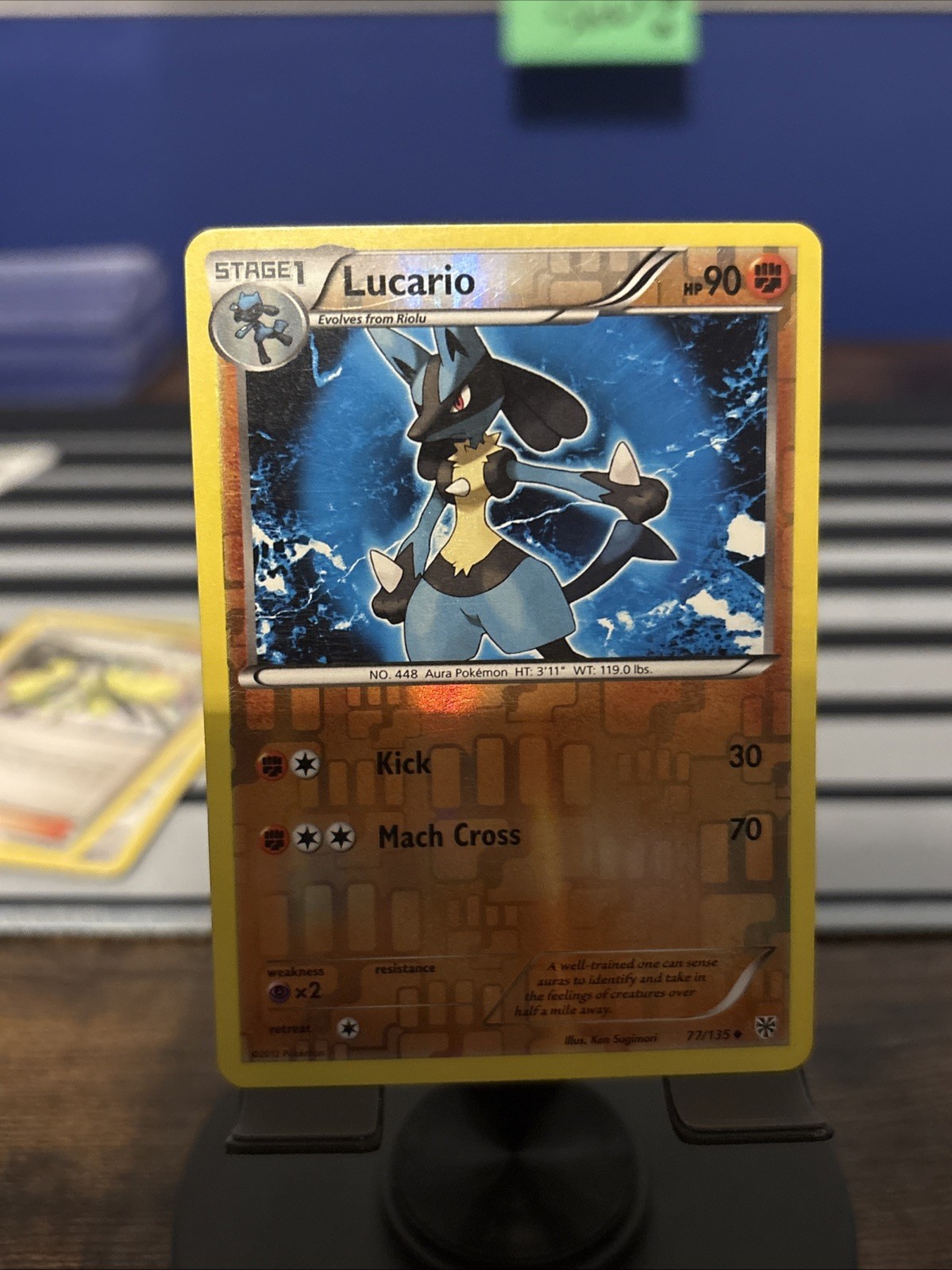 LUCARIO #77/135 UNCOMMON REVERSE HOLO PLASMA STORM POKEMON TCG LP RAE