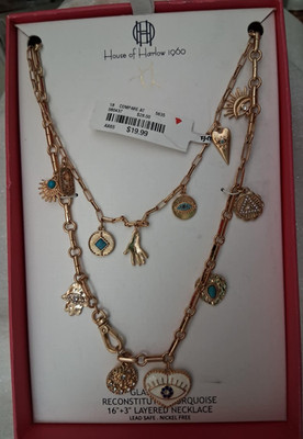 House of Harlow 1960 Necklace Evil Eye Layered Necklace  NIB